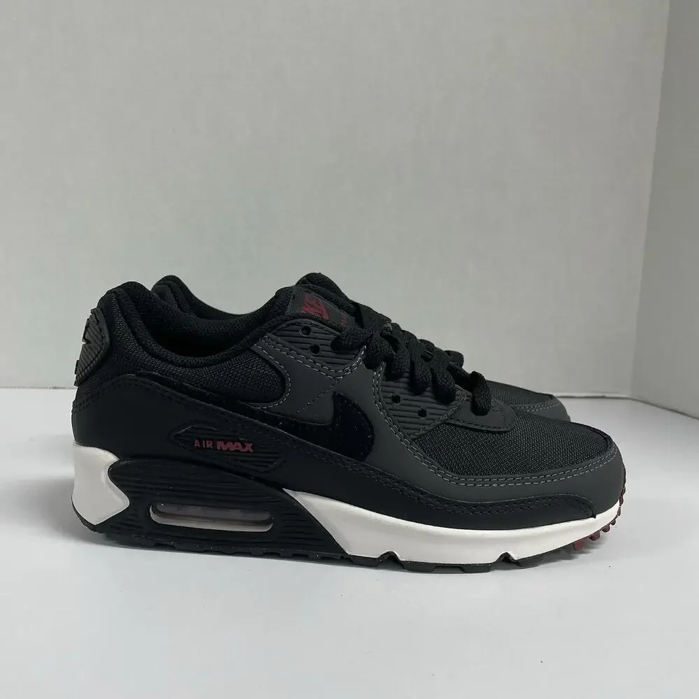 Nike Air Max 90 Anthracite Team Red DQ4071 001 Size 6 Men Size 7.5 Women Black
